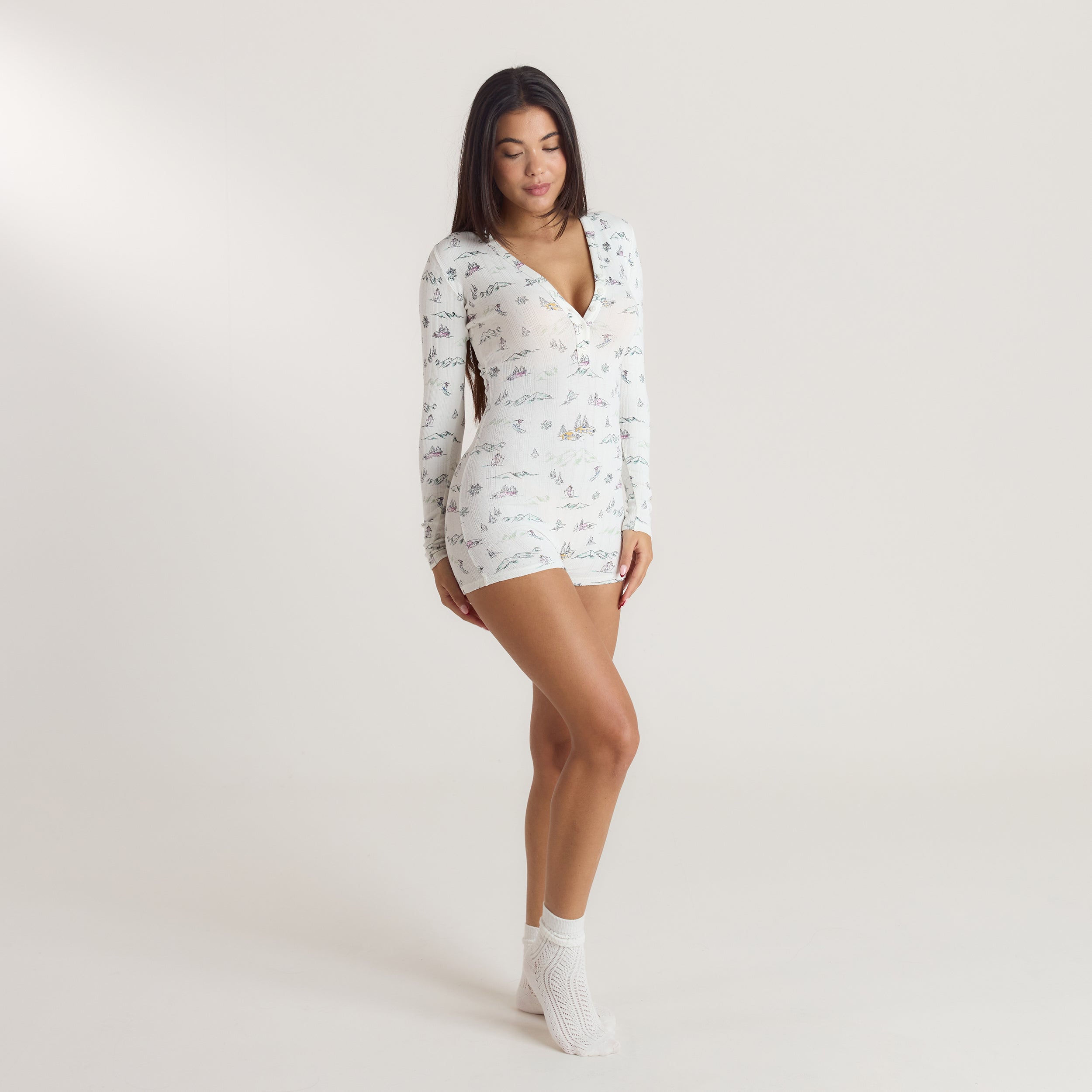 Alpine Dreams Pointelle Einteiler | Alpine Dreams Pointelle Einteiler - Ski Muster