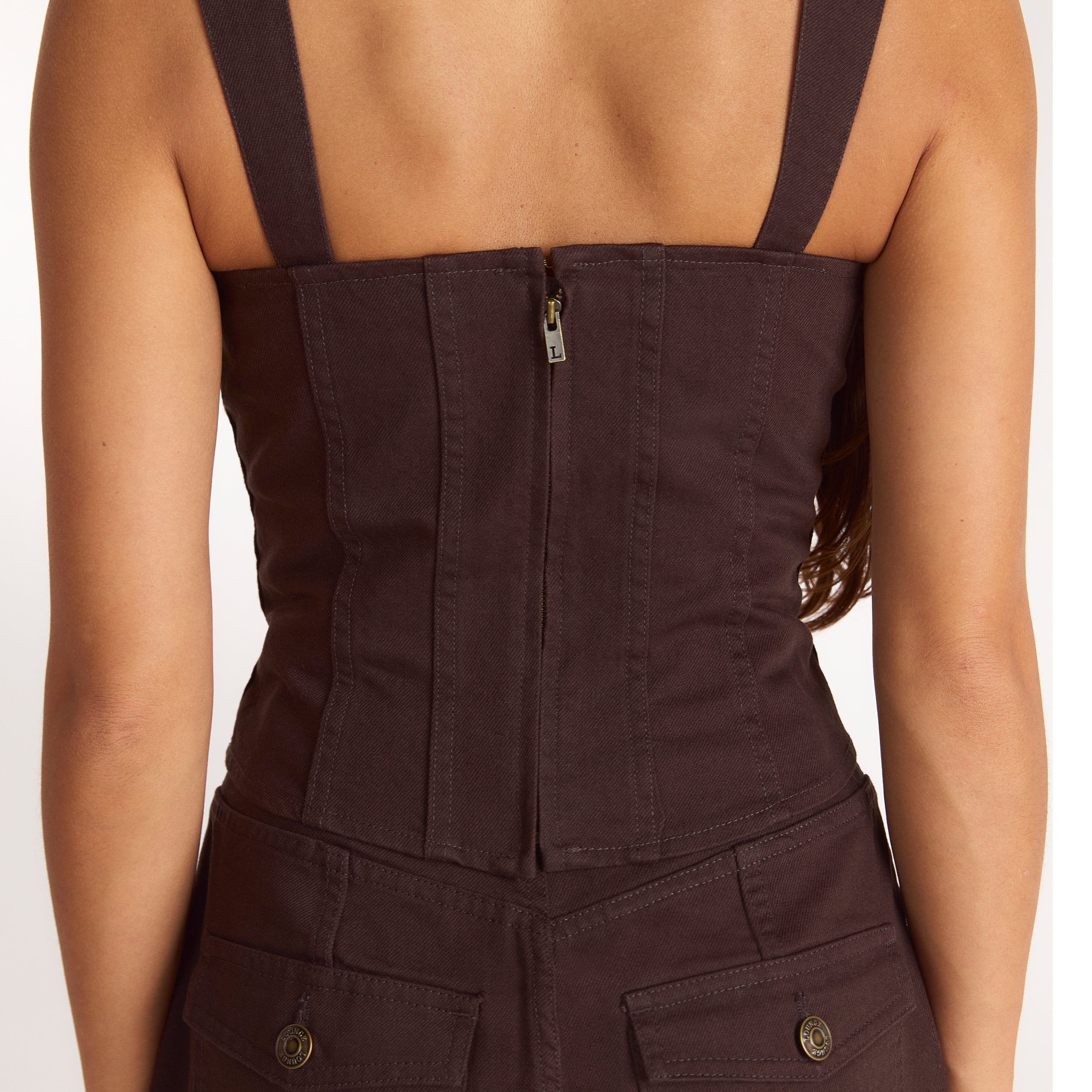 Denim Korsett-Top | Denim Korsett-Top - Schokolade