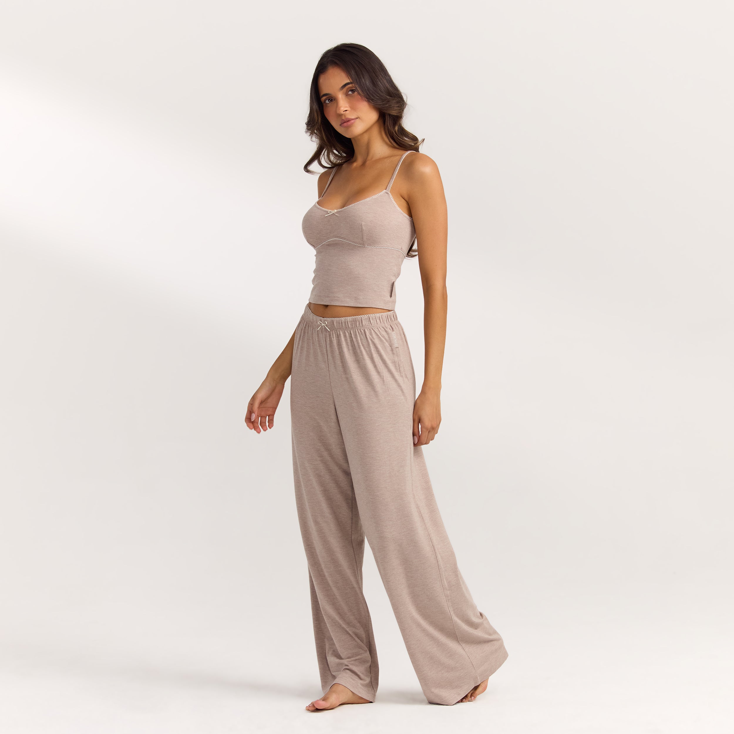 Modal Pyjama Hosen | Modal Pyjama Hosen - Braune Melange