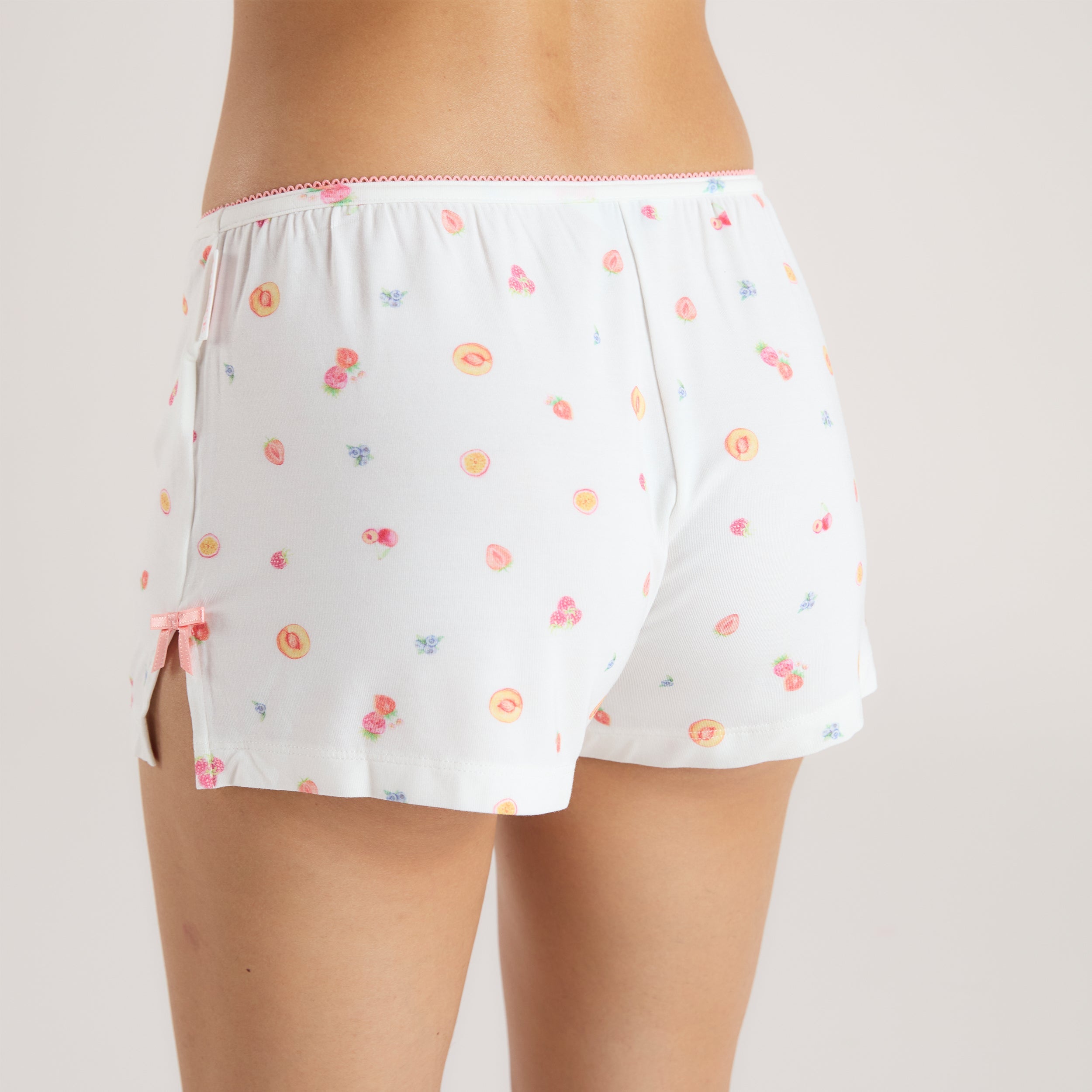 Modal Pyjama-Shorts | Modal Pyjama-Shorts - Weisses Obst