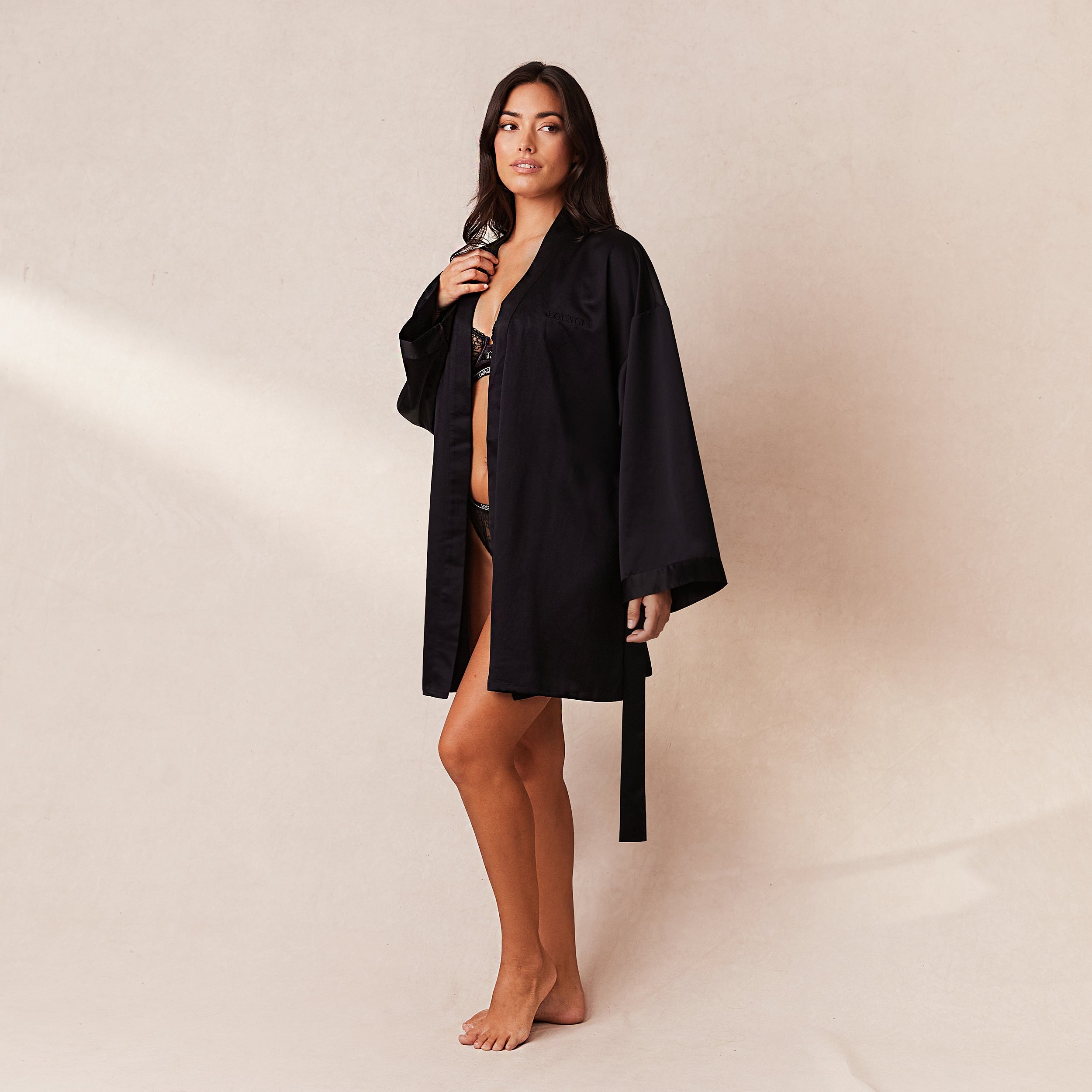 Signature Satin-Morgenmantel | Samaria, XS-S