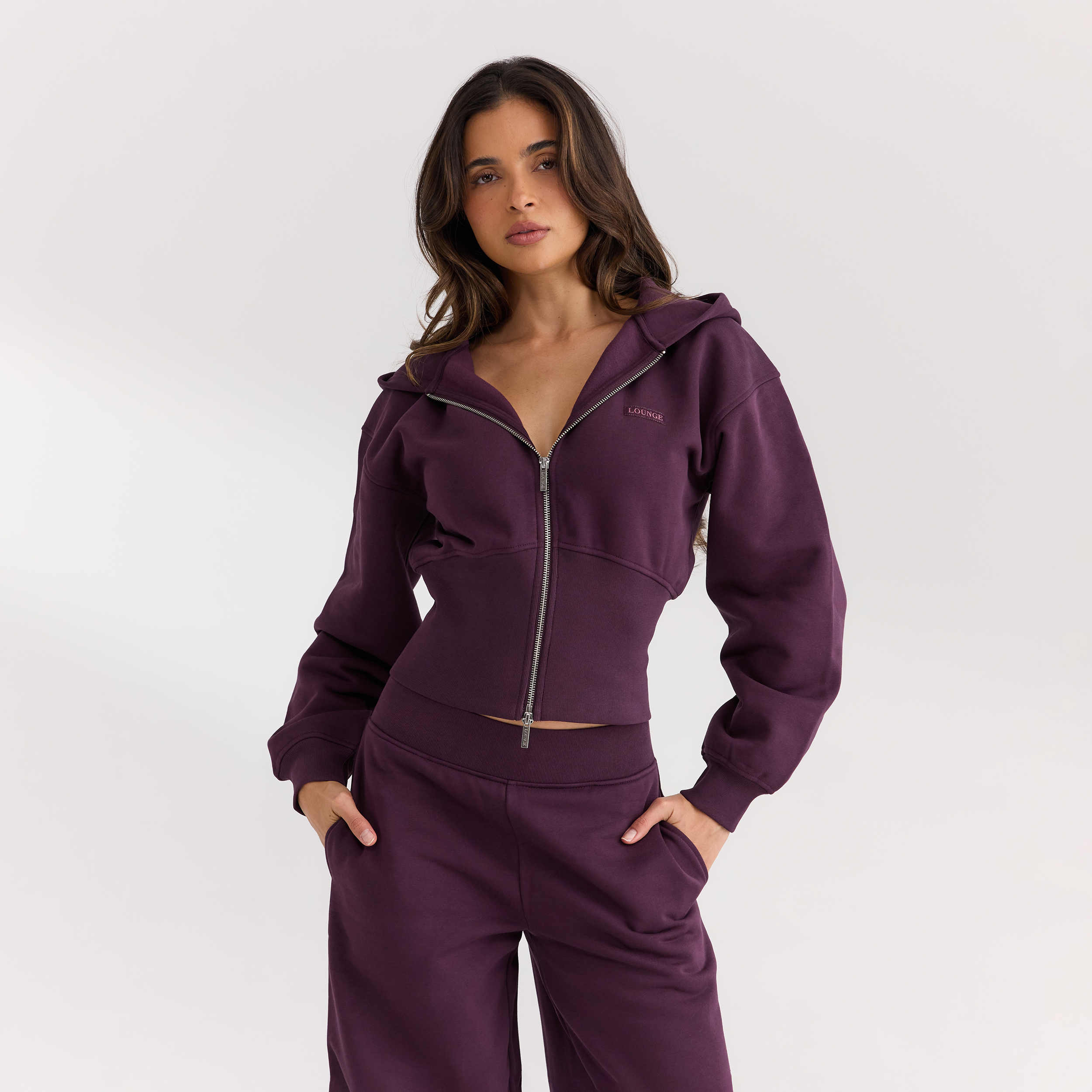 Taillierte Zip-Up Hoodie | Taillierte Zip-Up Hoodie - Kirschlack