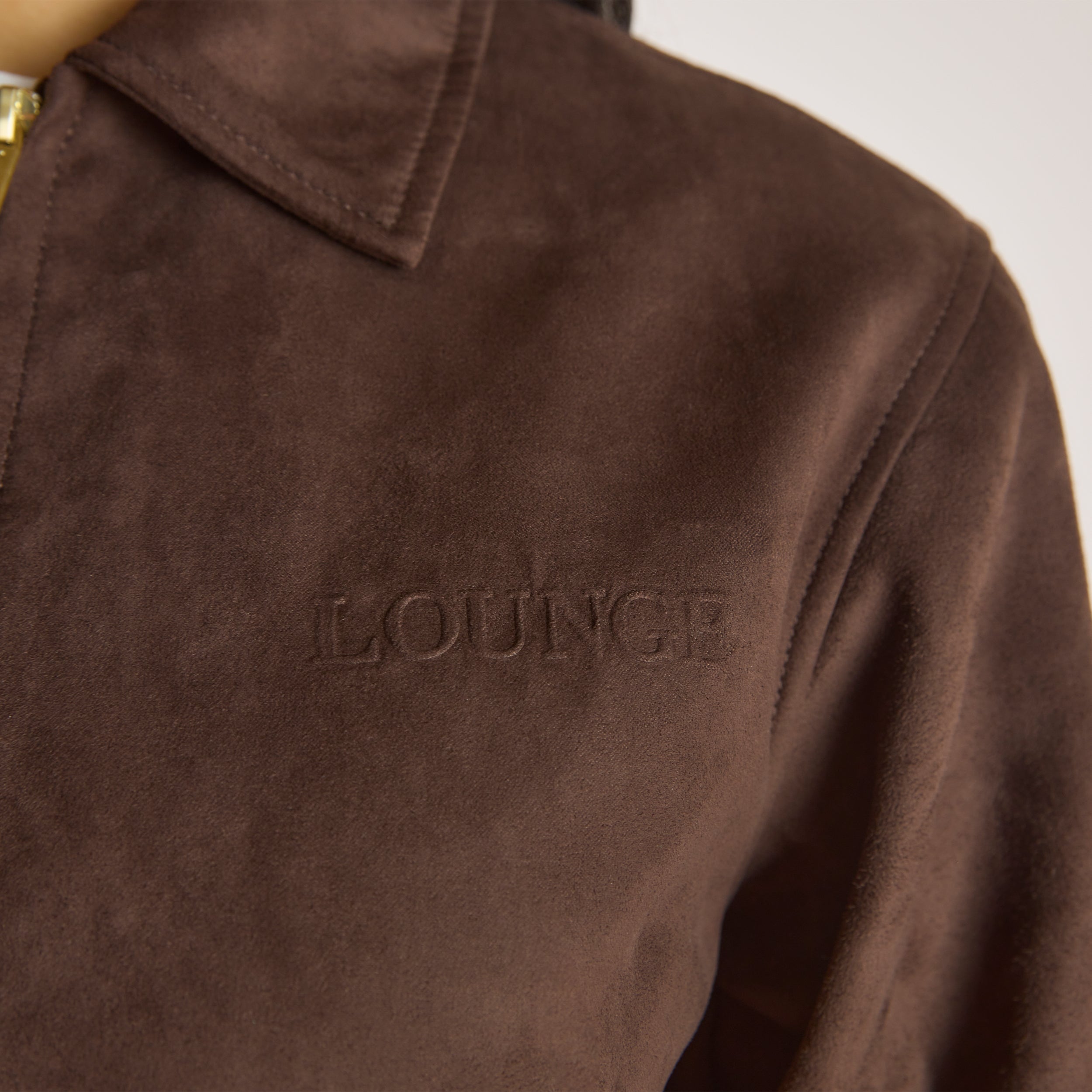 Velourslederjacke | Velourslederjacke - Schokolade