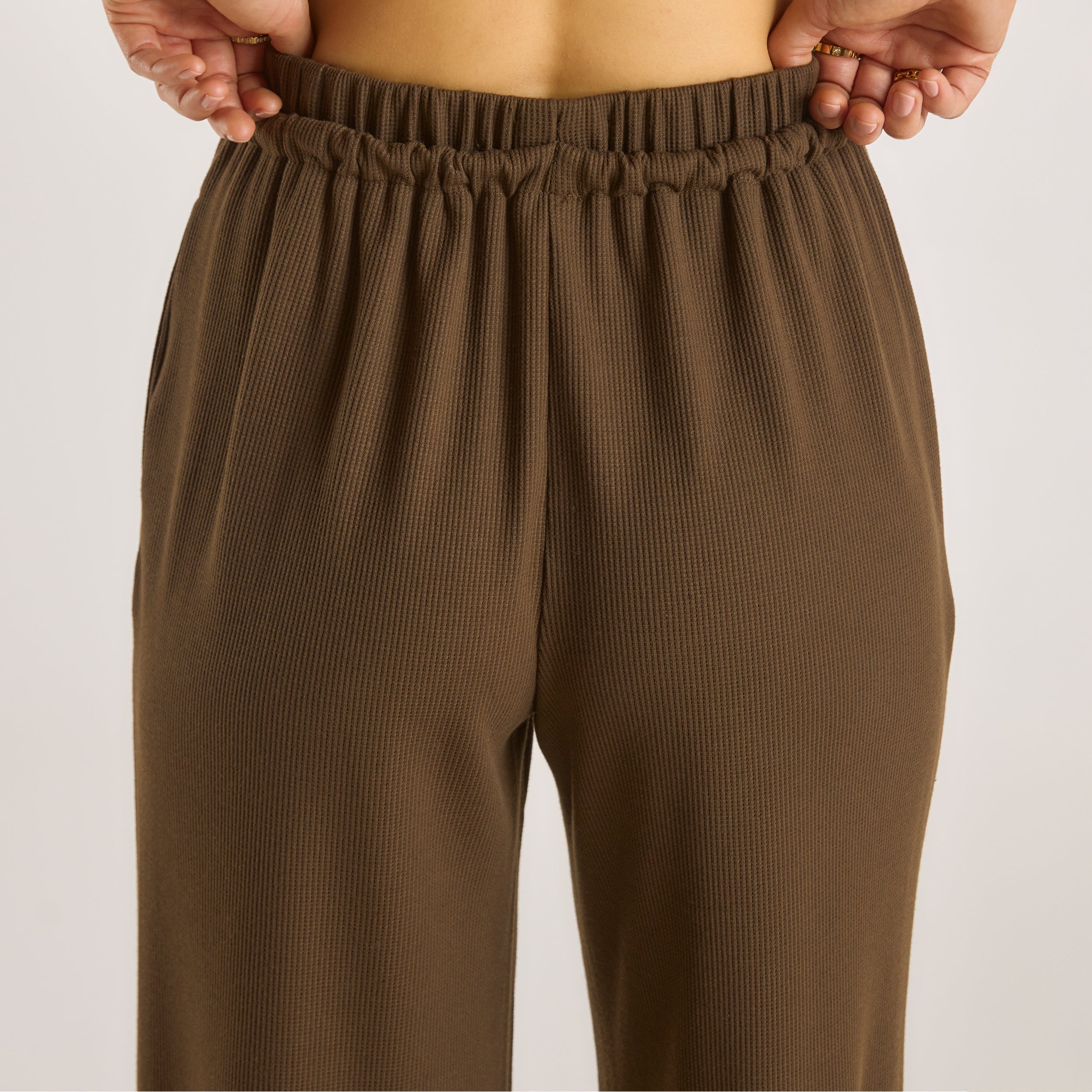 Waffle Weite Hose | Waffle Weite Hose - Schokolade