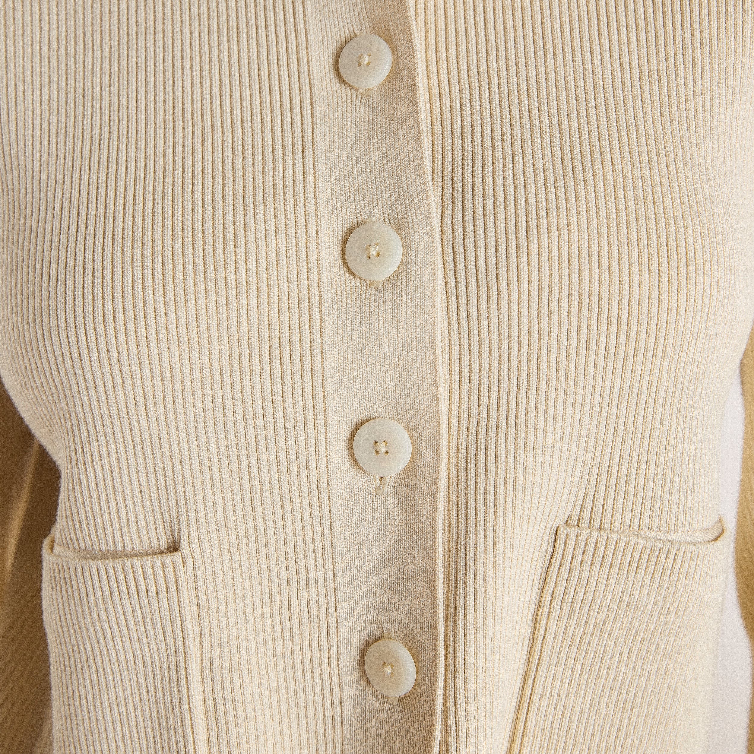 Gestricktes, Übergrosses T-Shirt | Gestricktes, Übergrosses T-Shirt - Crèmefarbe