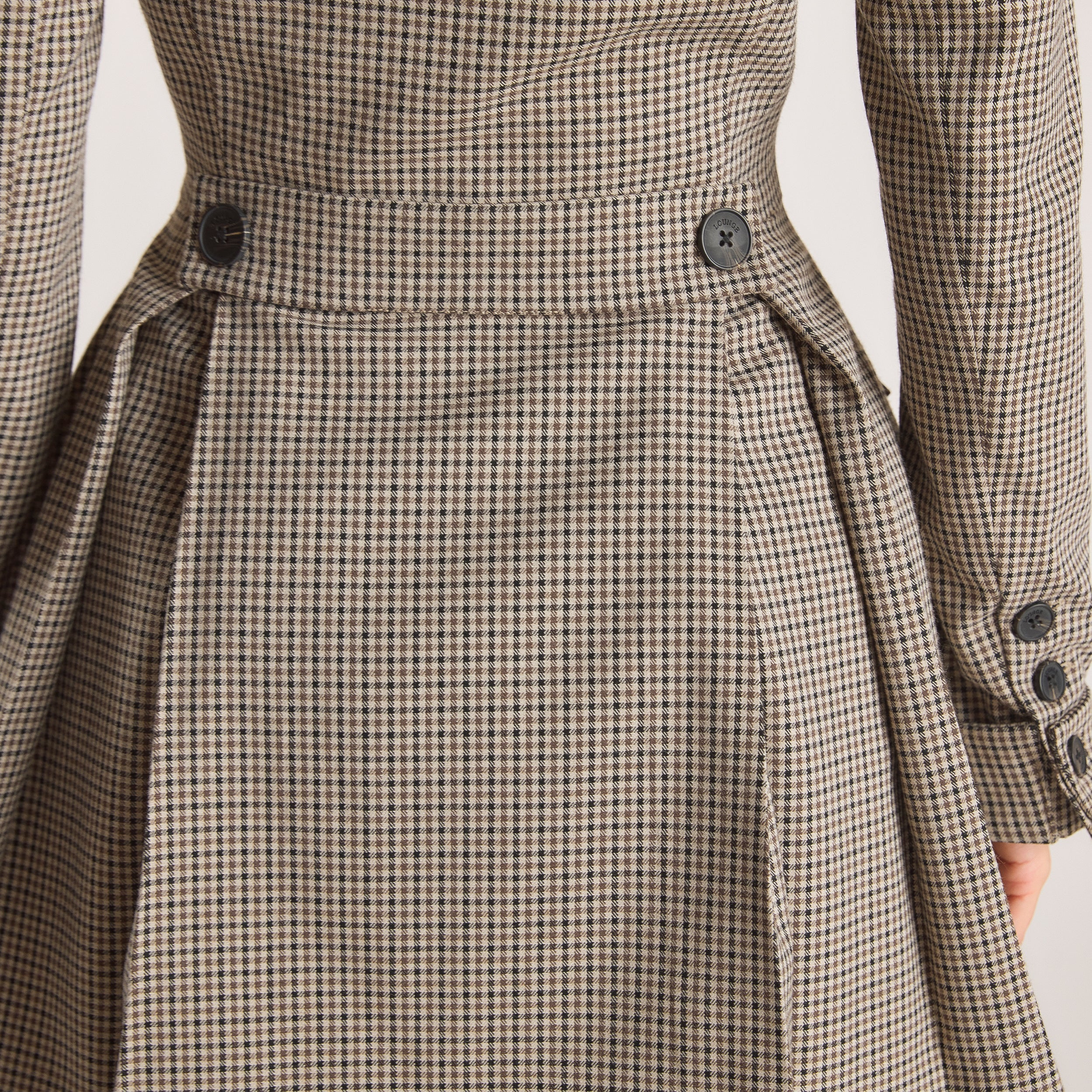 Hahnentrittmuster-Blazerkleid | Hahnentrittmuster-Blazerkleid - Braun