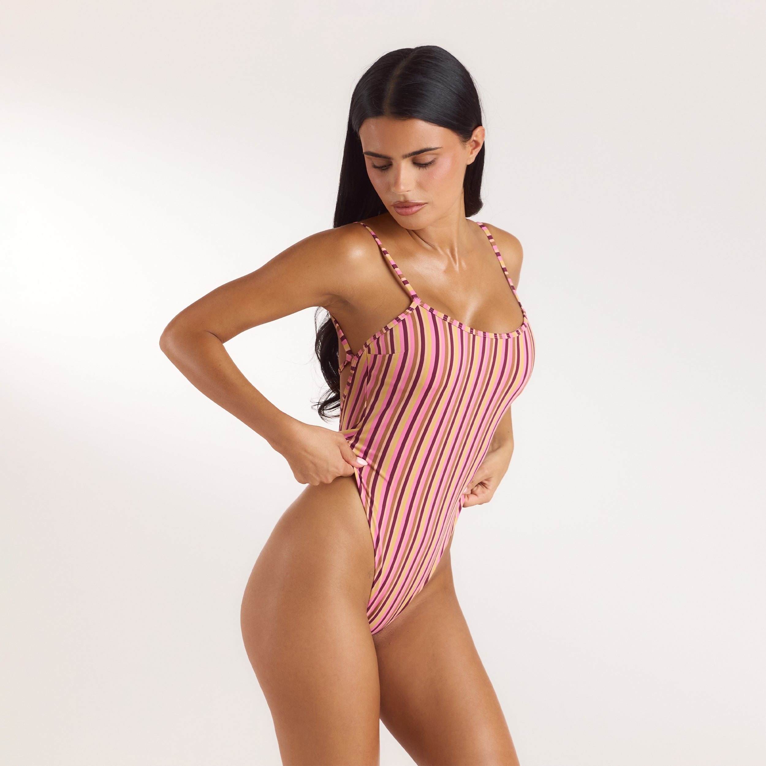 Sunstripe Badeanzug | Sunstripe Badeanzug - Retro-Streifen