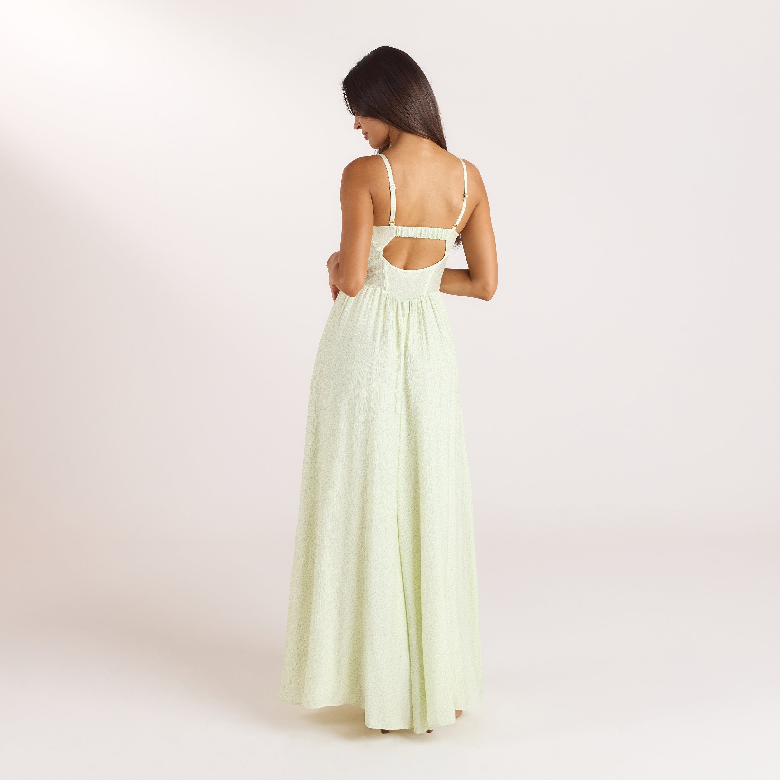Maxikleid mit Bügeln | Maxikleid mit Bügeln - Blumencreme