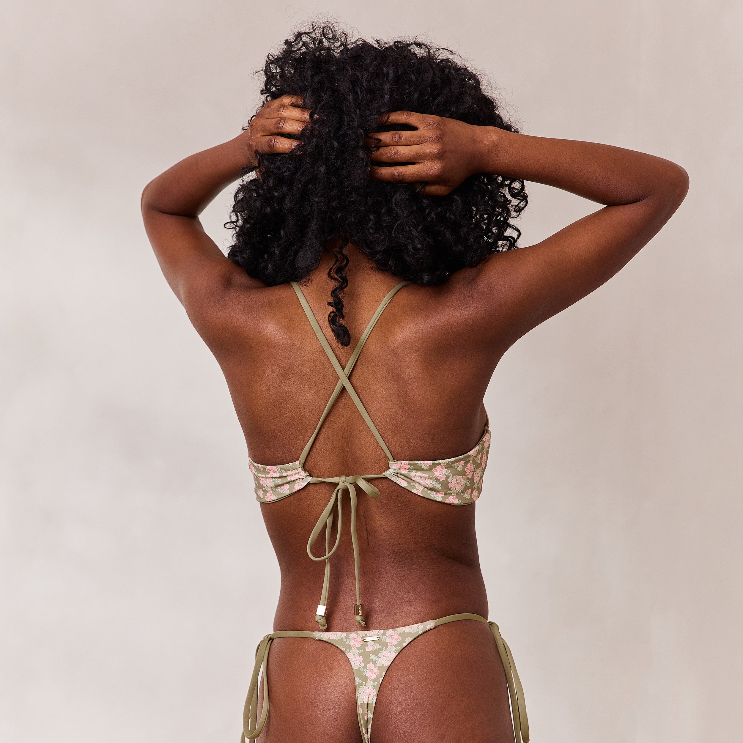 Doppelseitiges Bikini-Bralette | Doppelseitiges Bikini-Bralette - Grün/Floral