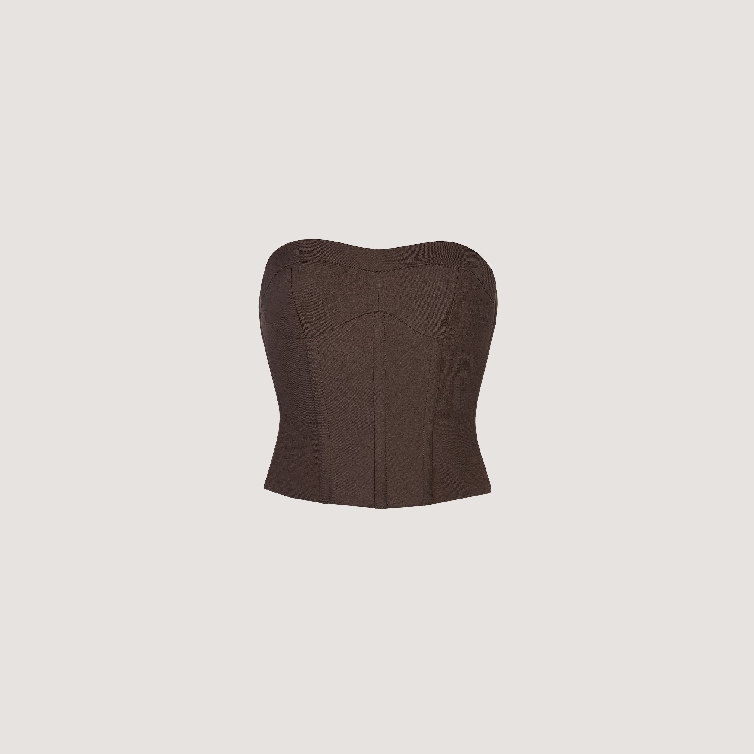 Bandeau-Korsett | Bandeau-Korsett - Dunkelbraun