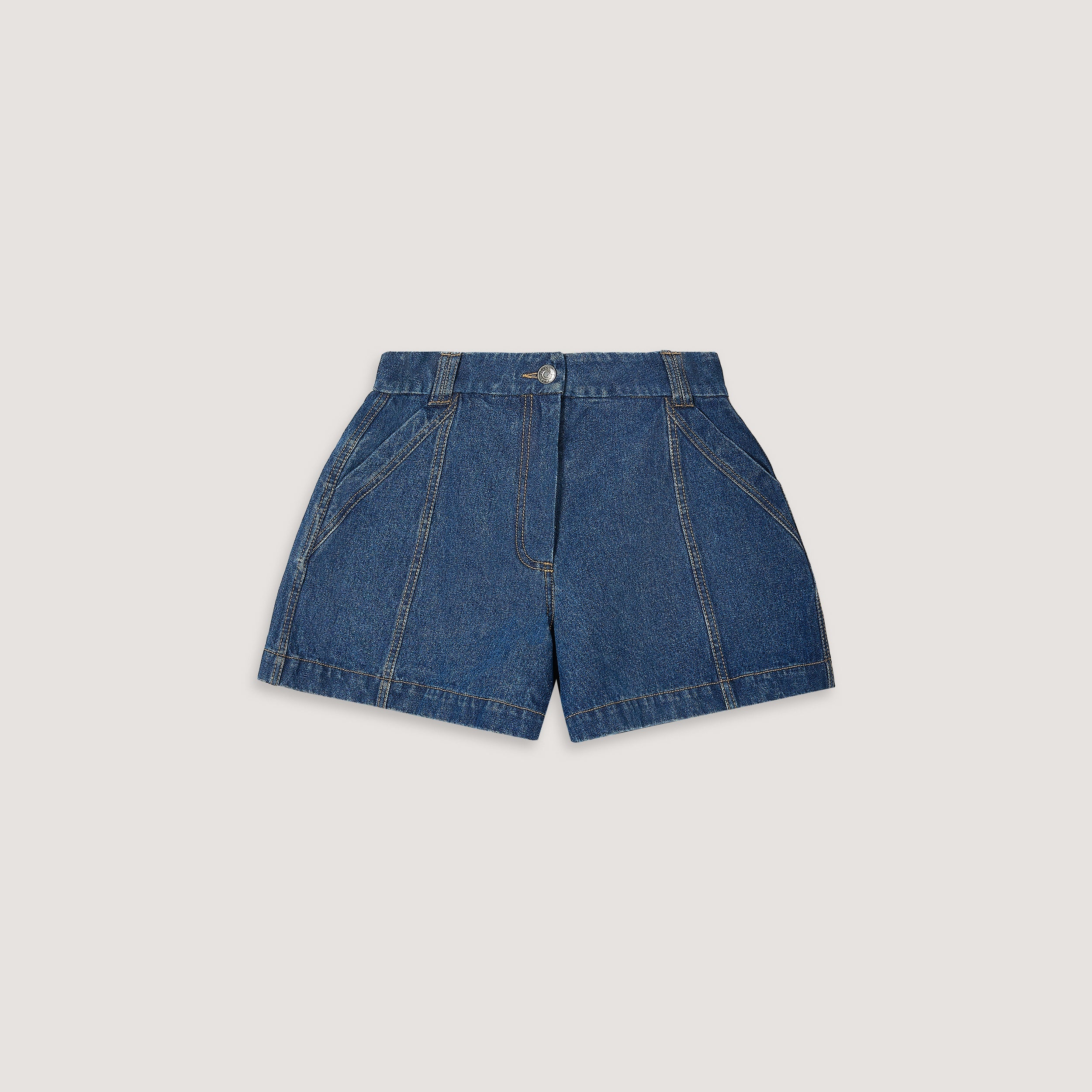 Jeansshorts mit Weitem Saum | Jeansshorts mit Weitem Saum - Blau