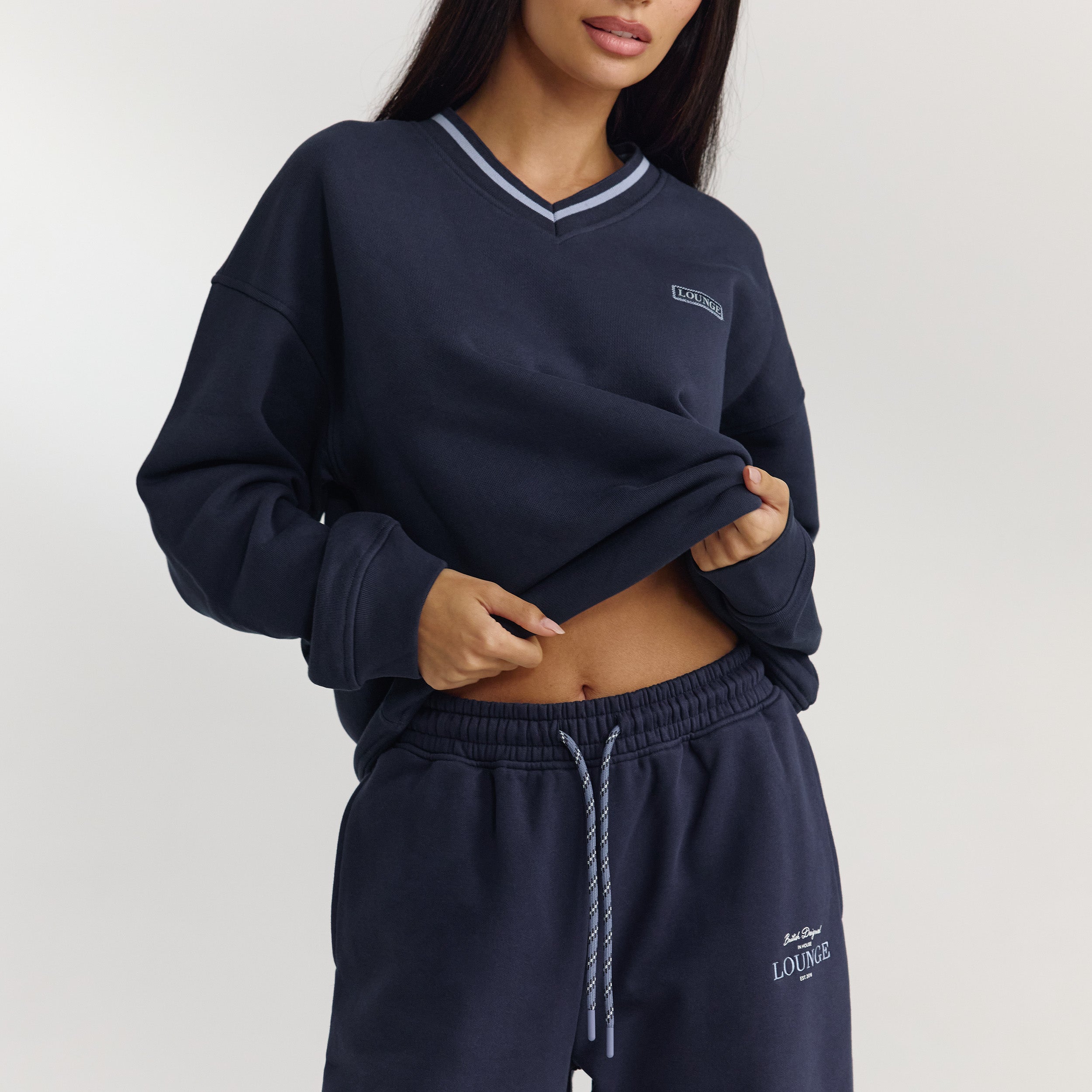 V-Neck Pullover - Dunkelblau alternate