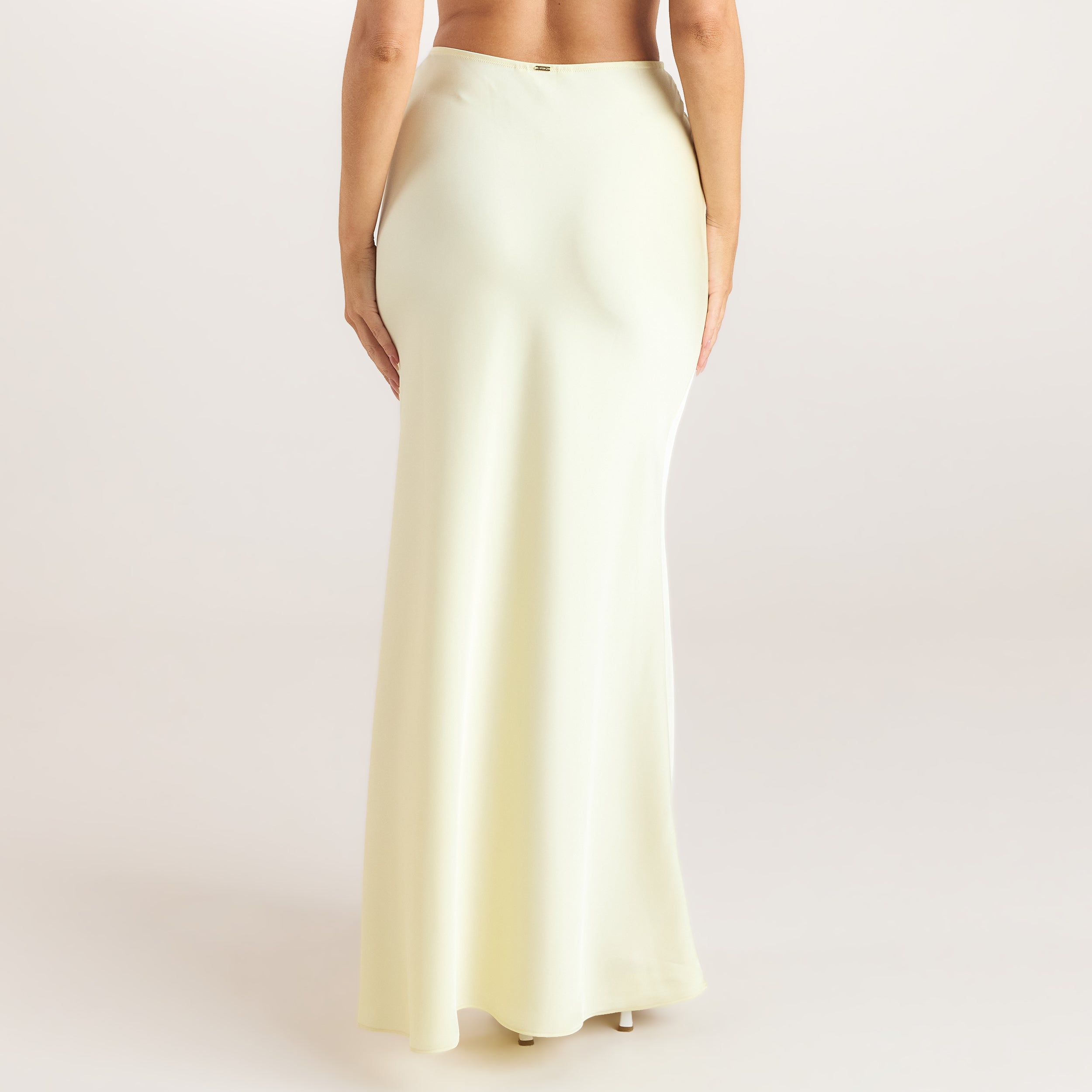 Satin-Maxirock | Satin-Maxirock - Zitrone
