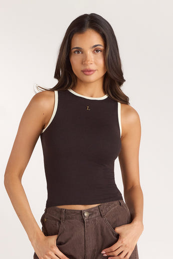 Strick-Vest Top - Schokolade alternate