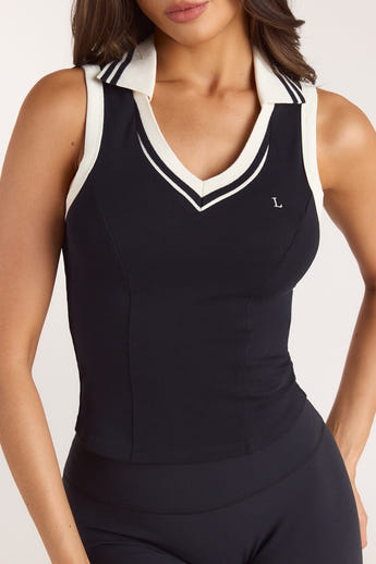 Polo-Top - Schwarz